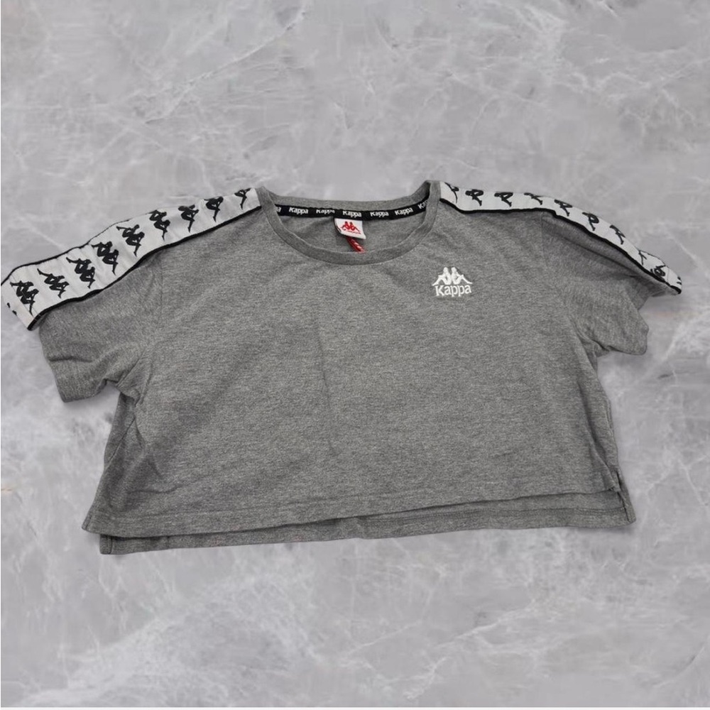 Kappa Grey Crop Top with Black and White Accents